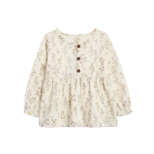 Trudy Button Long Sleeve Top - Botanicals
