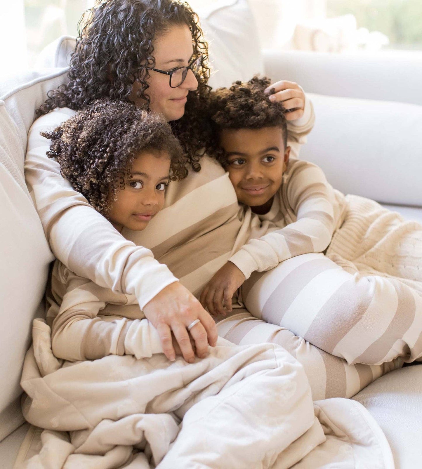 Mommy & Me Rugby Stripe Organic Cotton Sleep & Play - Oat: Oat / 6-9 Months