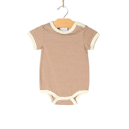 Baby Spring Bodysuit- Toffee Stripe