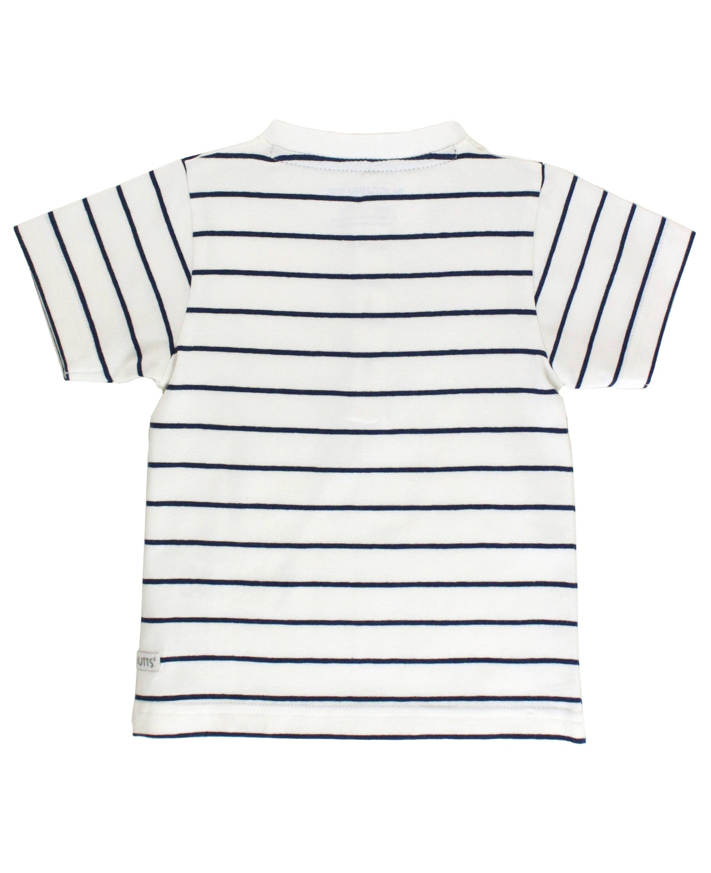 Boys White & Navy Stripe Short Sleeve Henley: Blue / 4T