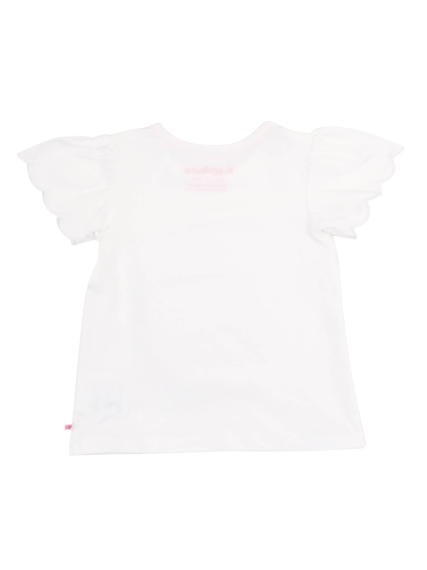 Girls White Knit Short Sleeve Scallop Tee: White / 2T