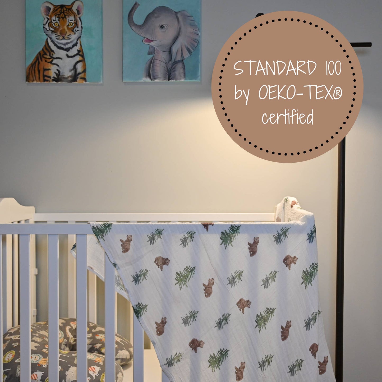 Baby Muslin Swaddle Blanket 47x47 Baby Bear
