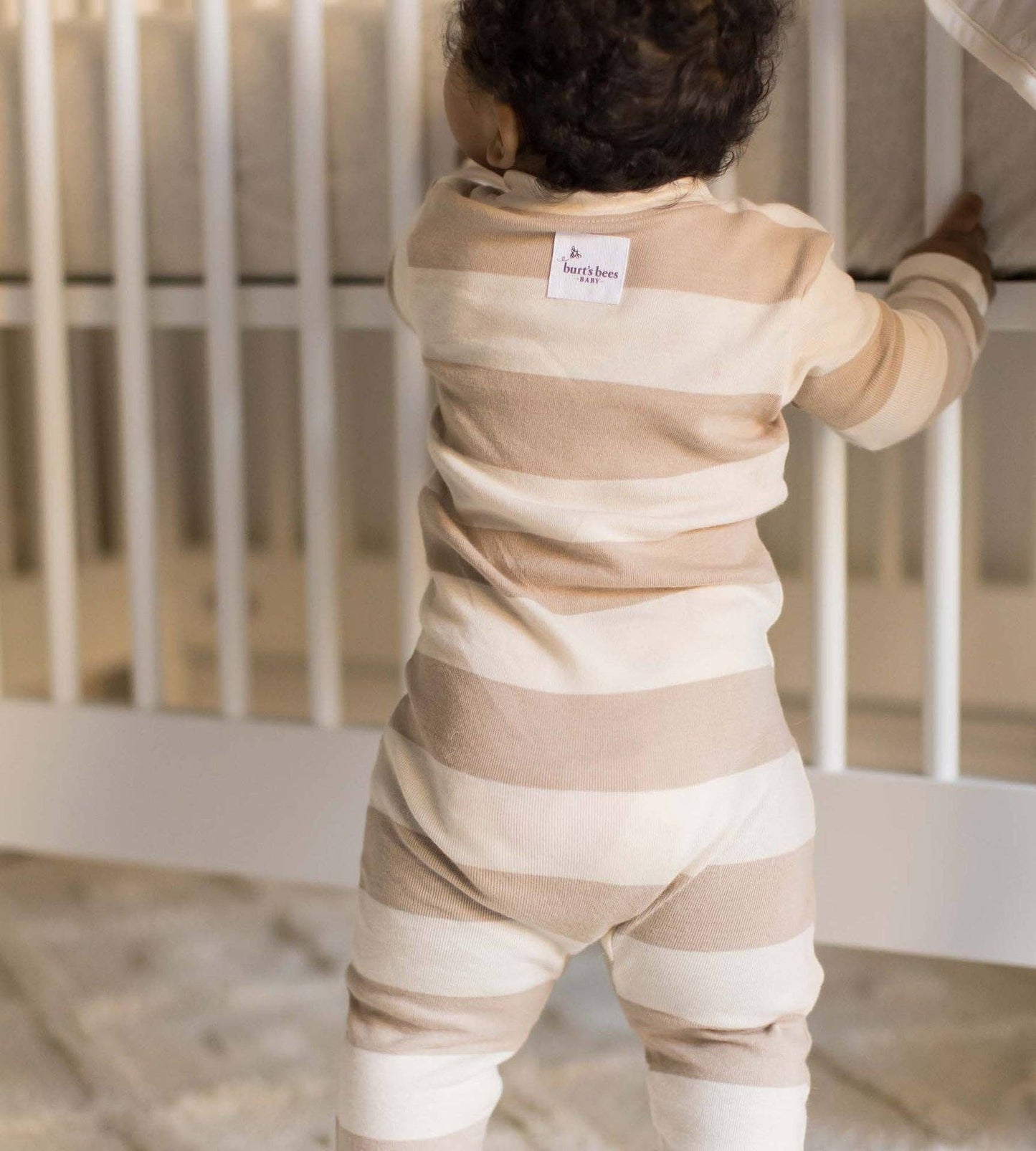 Mommy & Me Rugby Stripe Organic Cotton Sleep & Play - Oat: Oat / 0-3 Months