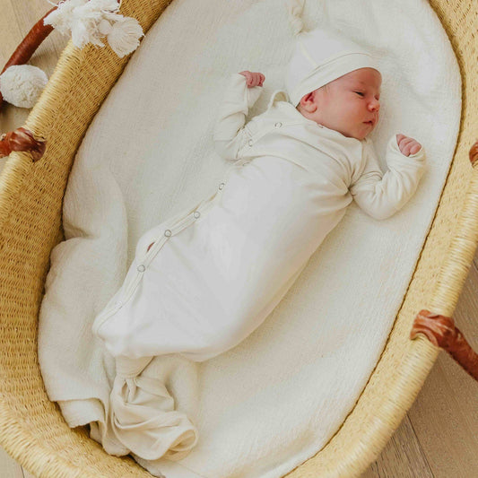 Newborn Knotted Gown - Cru