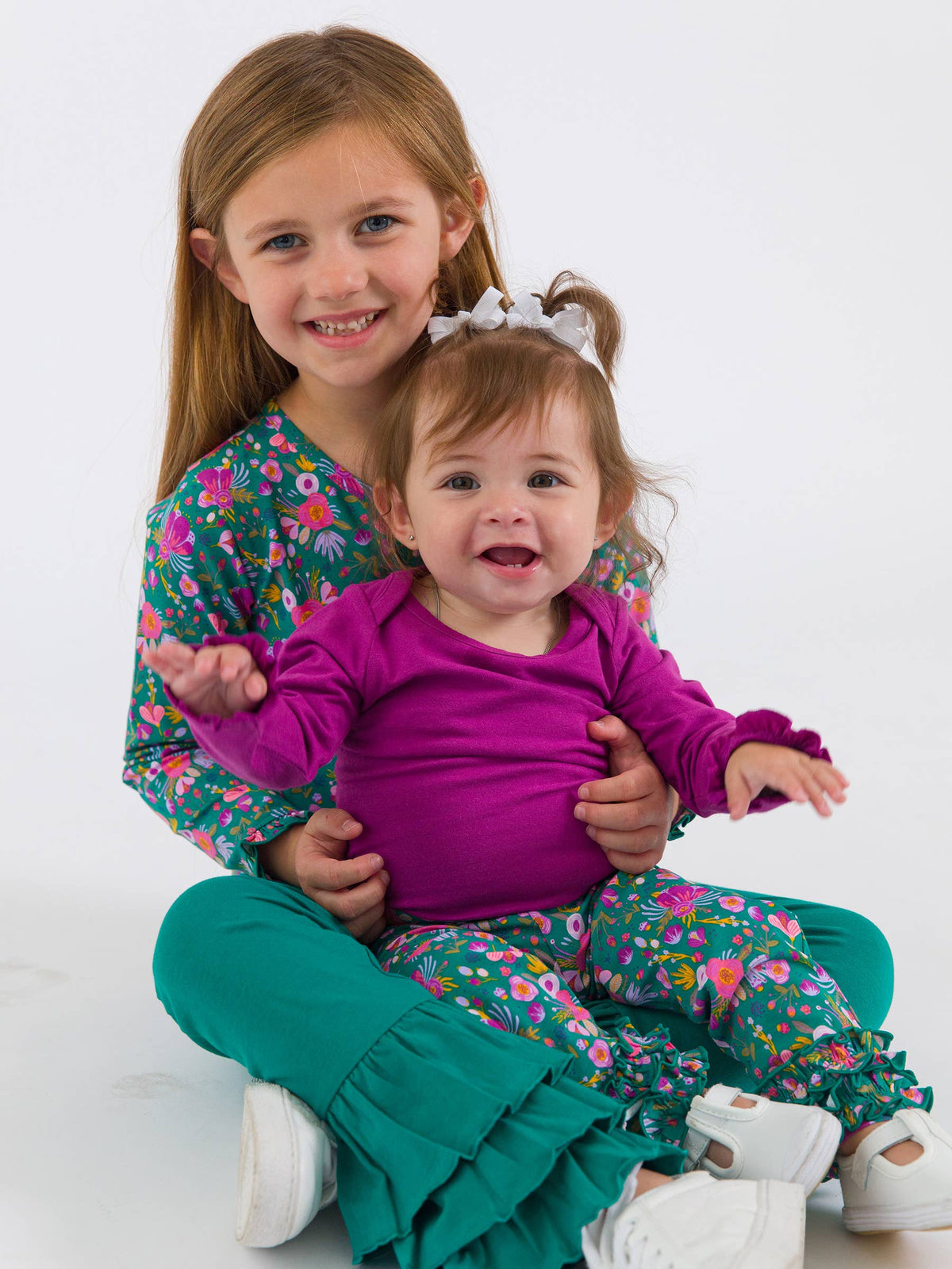 Baby Girls Plum Tart Knit Long Sleeve Ruffle Bodysuit