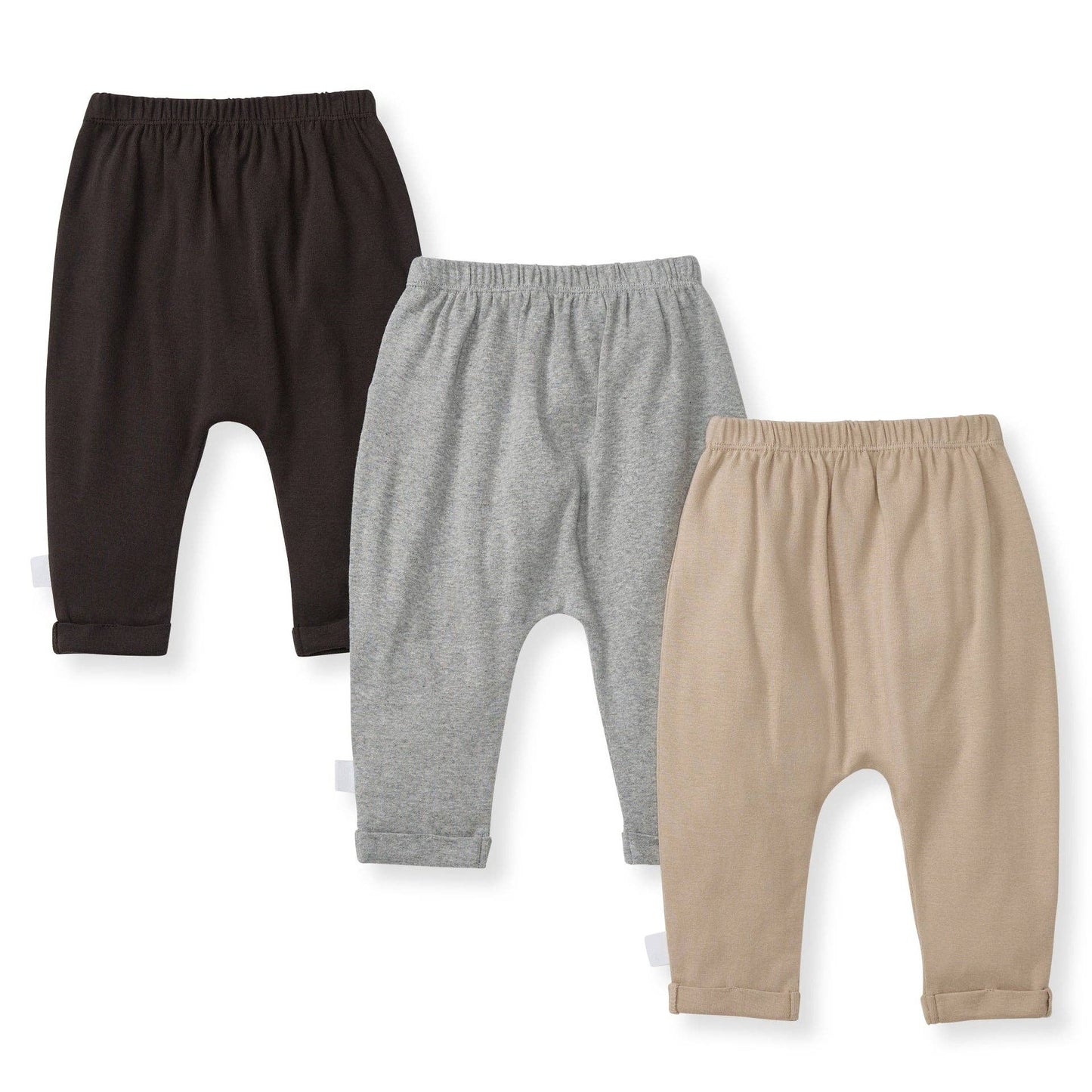 Solid Organic Cotton Baby Pants 3 Pack - Ash: Ash / 18 Months