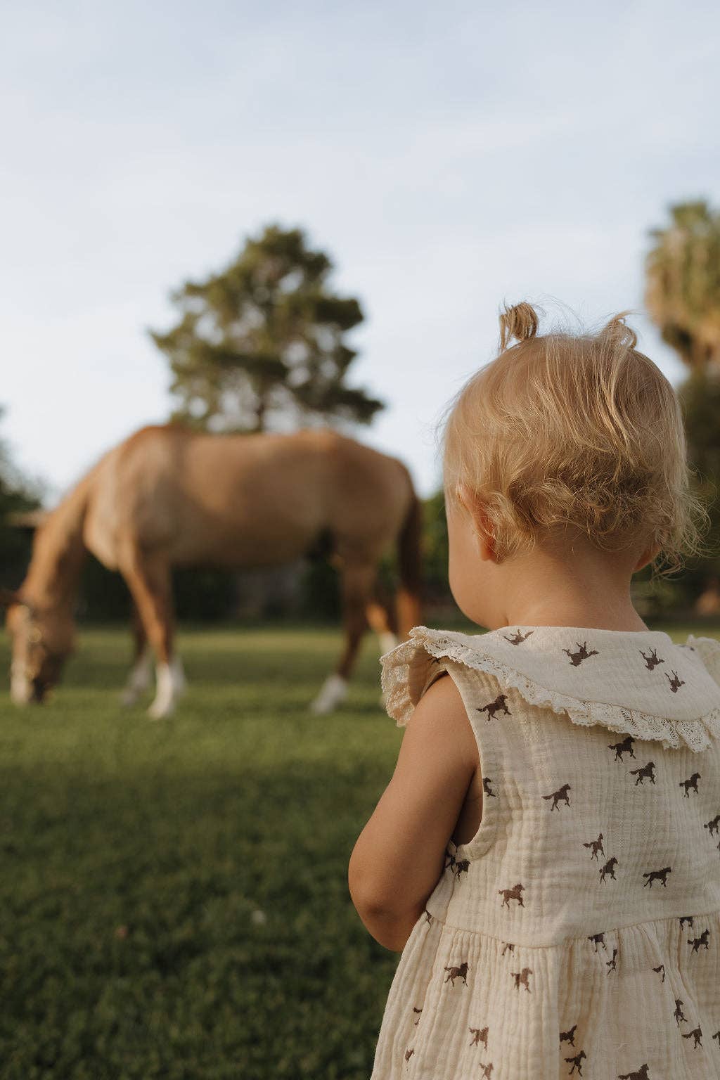 Muslin Romper | Wild Horses: 0-3 Months