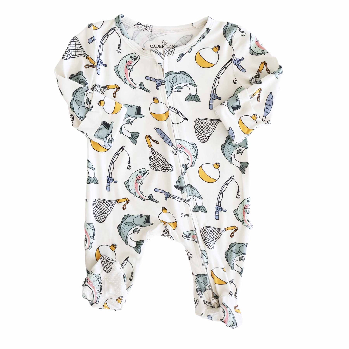 Catch of the Day Zipper Footie: 0-3 months