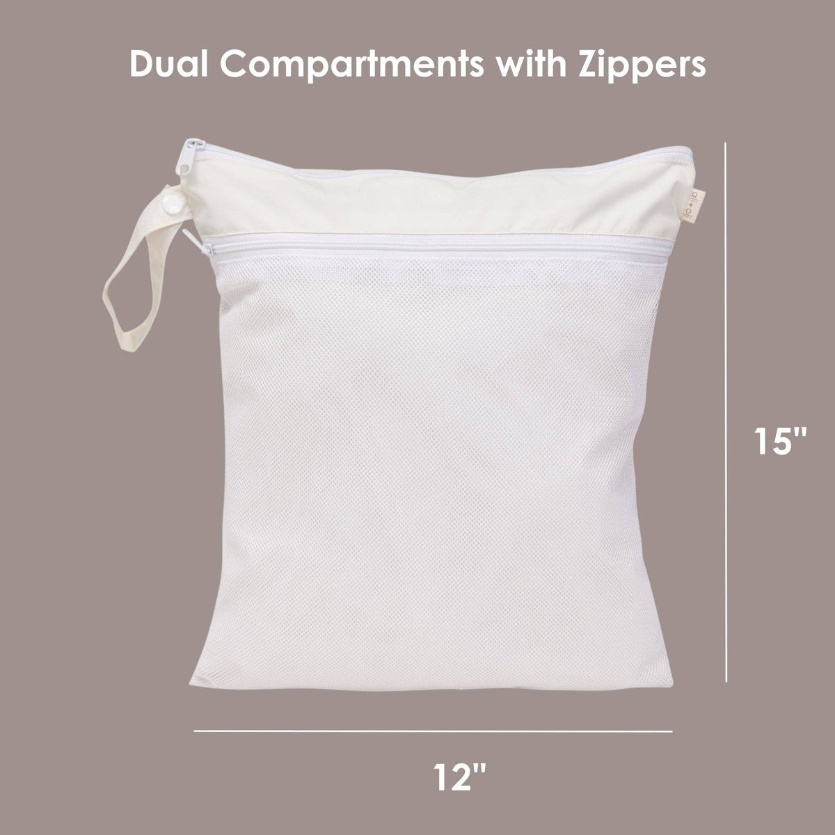 Dual-Compartment Wet/Dry Bag with Mesh Pocket (Sand)