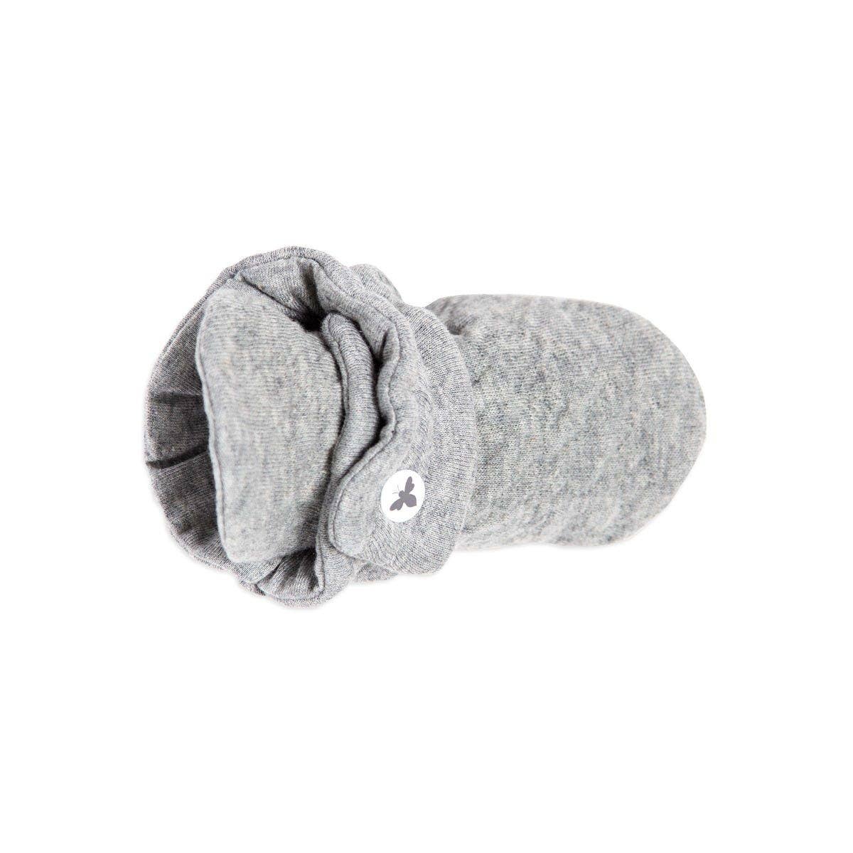 Quilted Bee Organic Cotton Baby Booties: Heather Grey / 6-9 Months