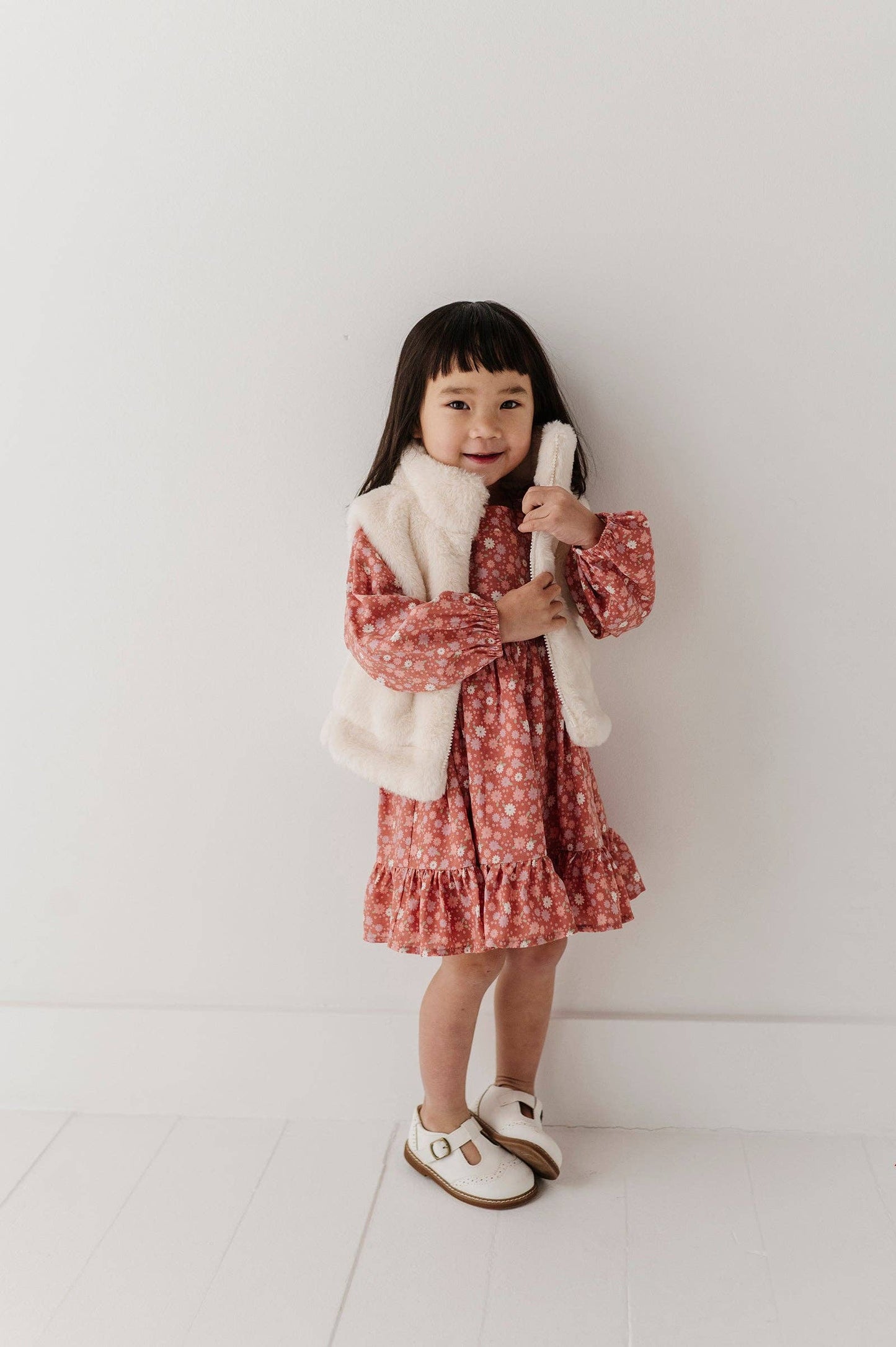 Babysprouts Girl's Fur Vest: Cream