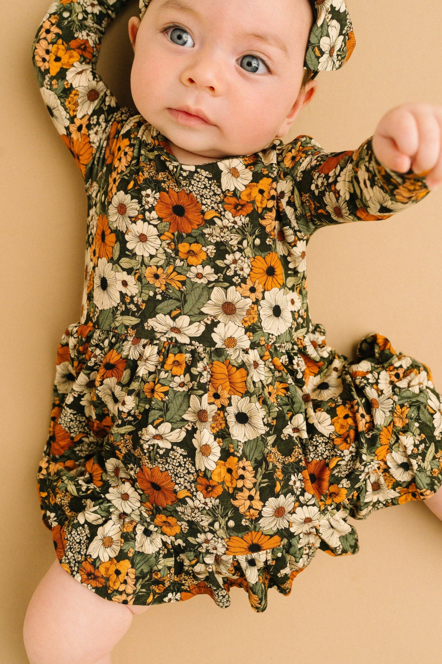 Rustic Blooms Long Sleeve Bodysuit Bamboo Dress