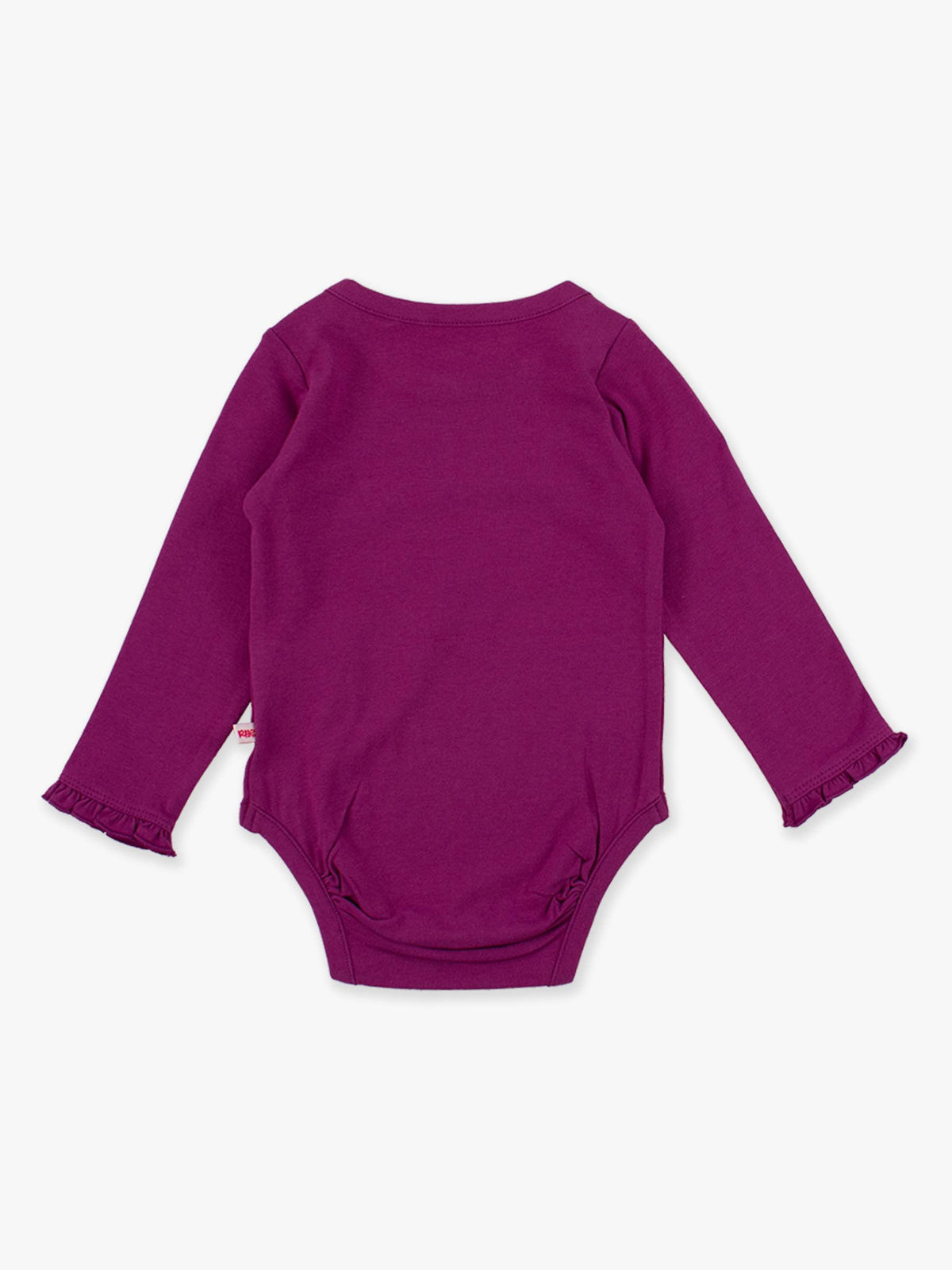 Baby Girls Plum Tart Knit Long Sleeve Ruffle Bodysuit