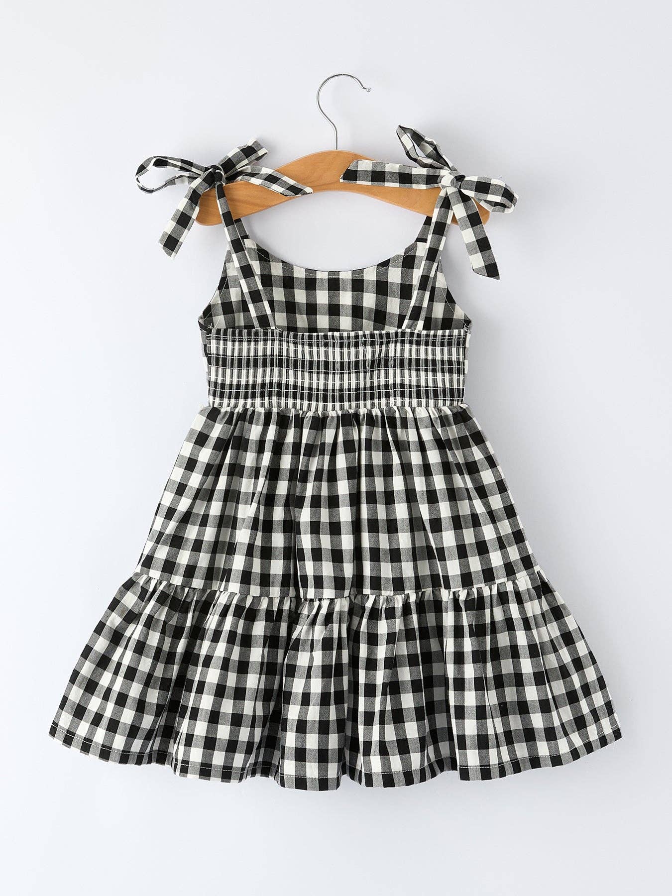 Plaid Girl Smocked Ruffle Dress: 4