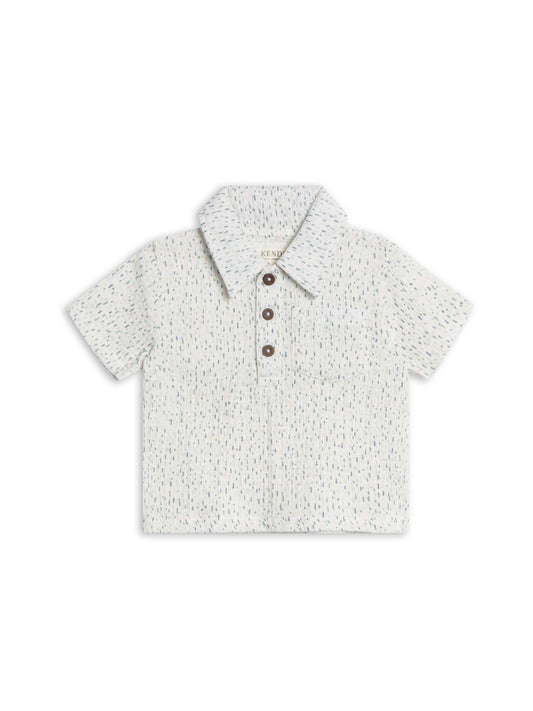 Ezra Muslin Henley - Pinehurst / Powder + Shell