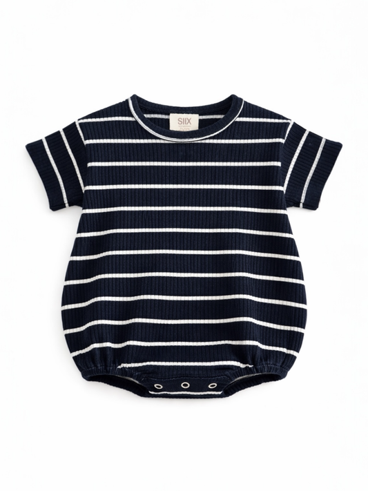 Black/White Stripe / Ribbed T-Shirt Bubble