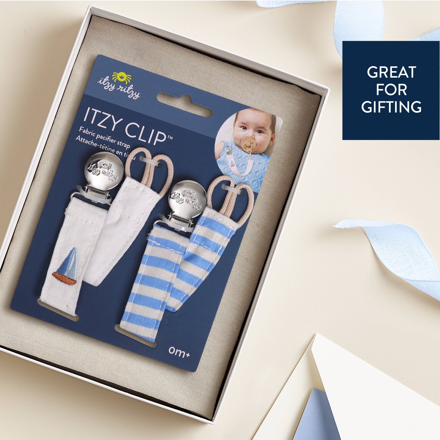 Itzy Clip™ - Fabric Pacifier Strap: Bow