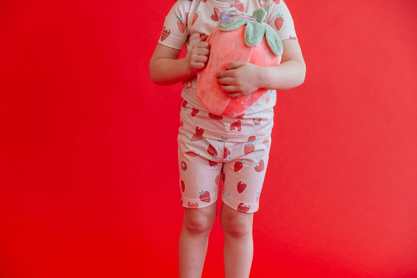 2pc Short Sleeve Pajama Set - Strawberry: 3T