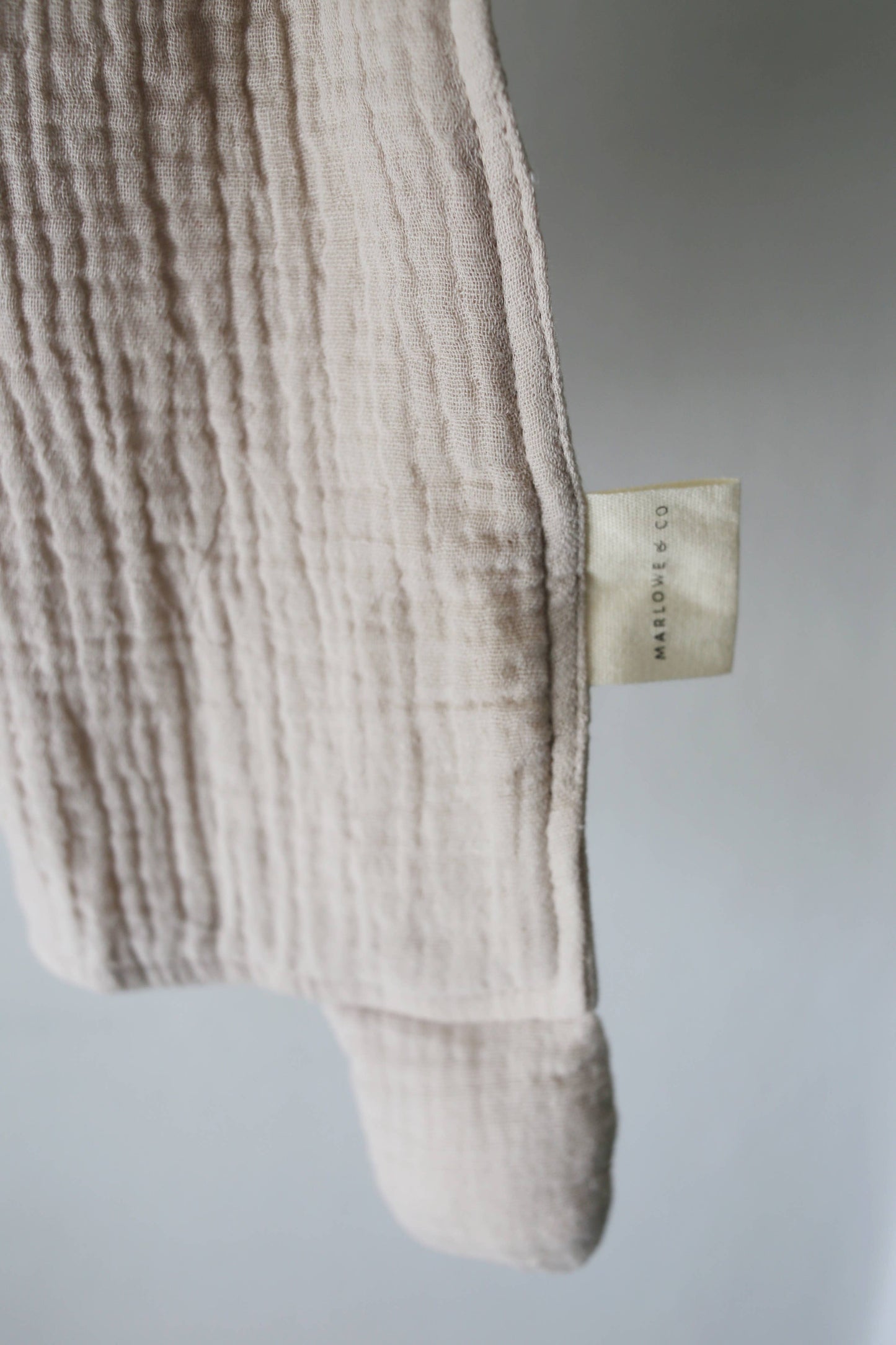 Organic Cotton Muslin Natural Sand Bunny Lovey Blanket