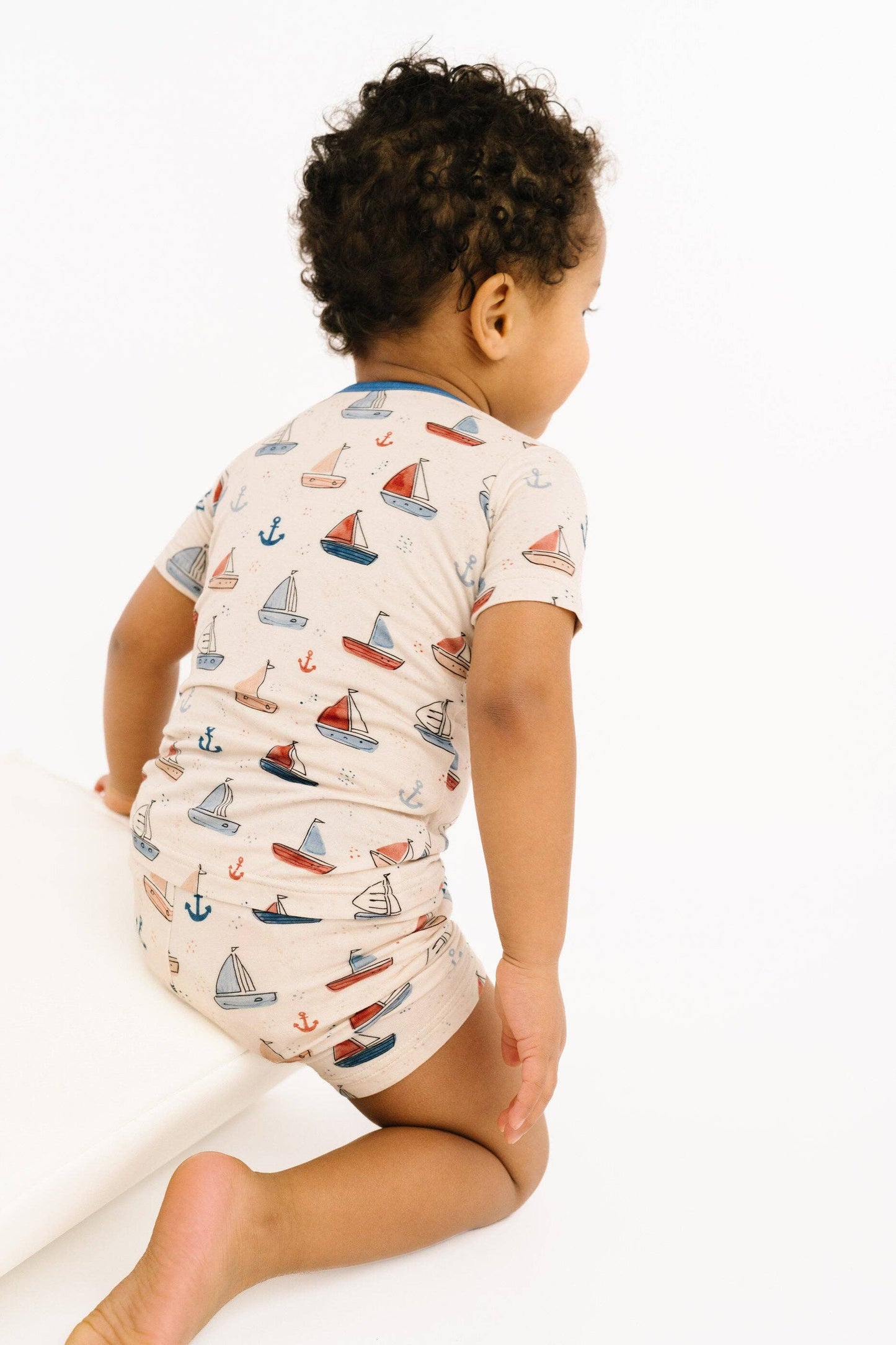 Nautical Sail Bamboo Shorts Set: 18-24M