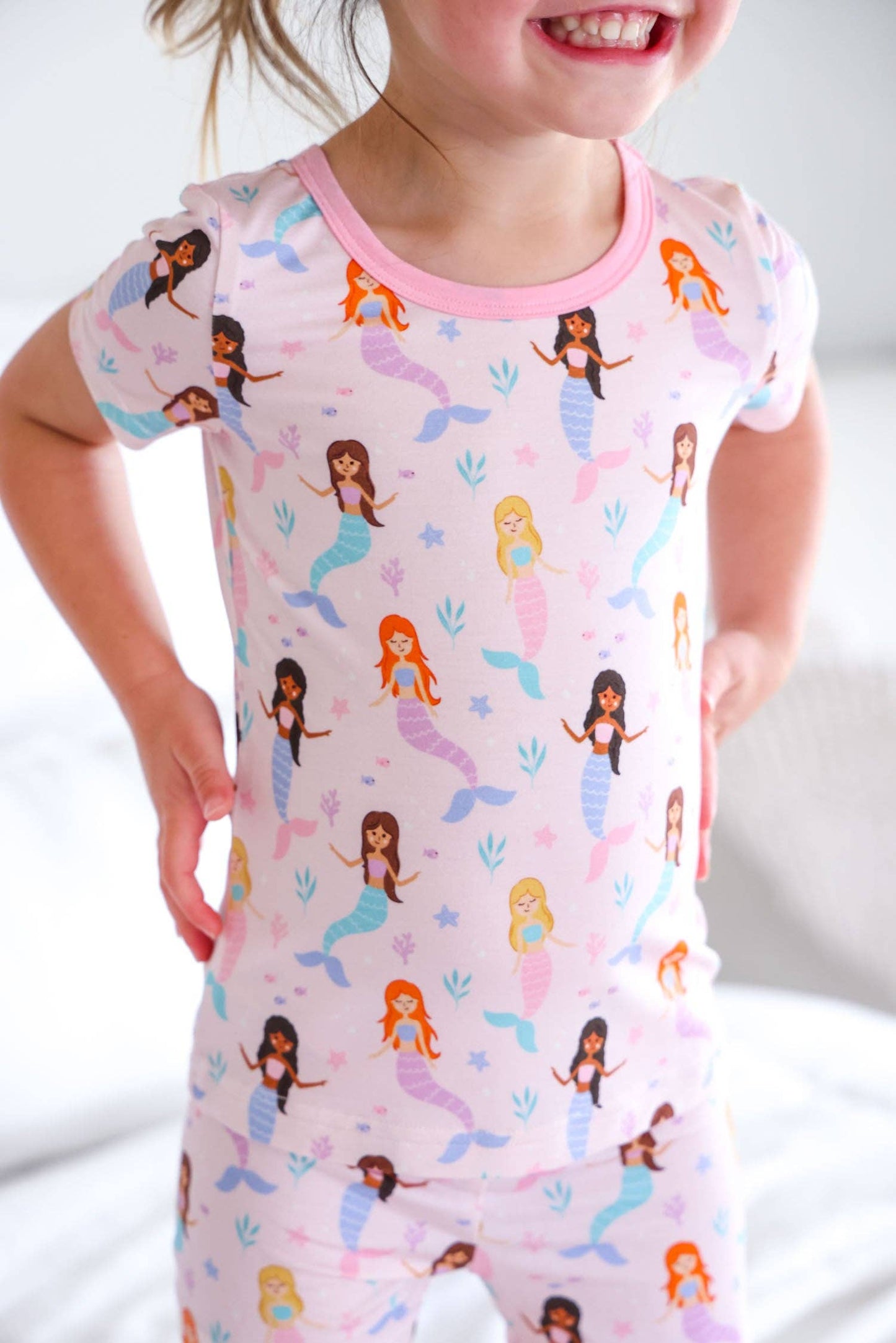 Two Piece Short Pajama Set | Let's Be Mermaids: 2T