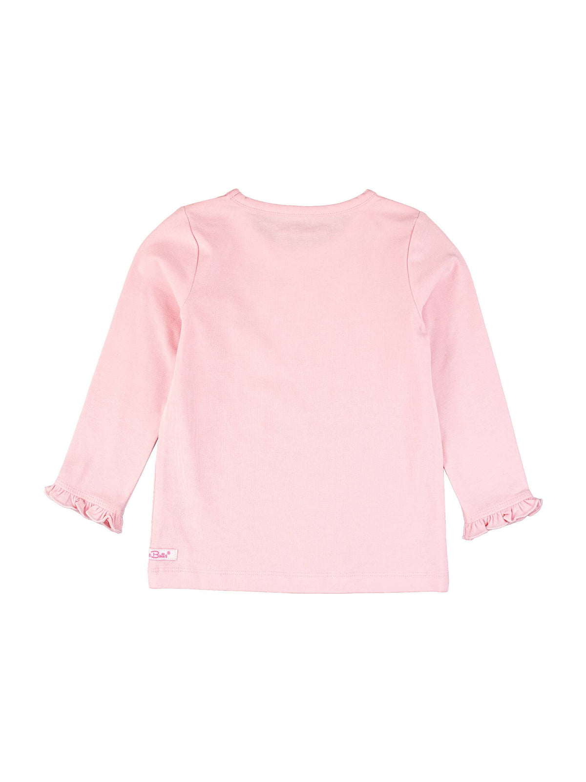 Girls Pink Knit Long Sleeve Ruffle Sleeve Top