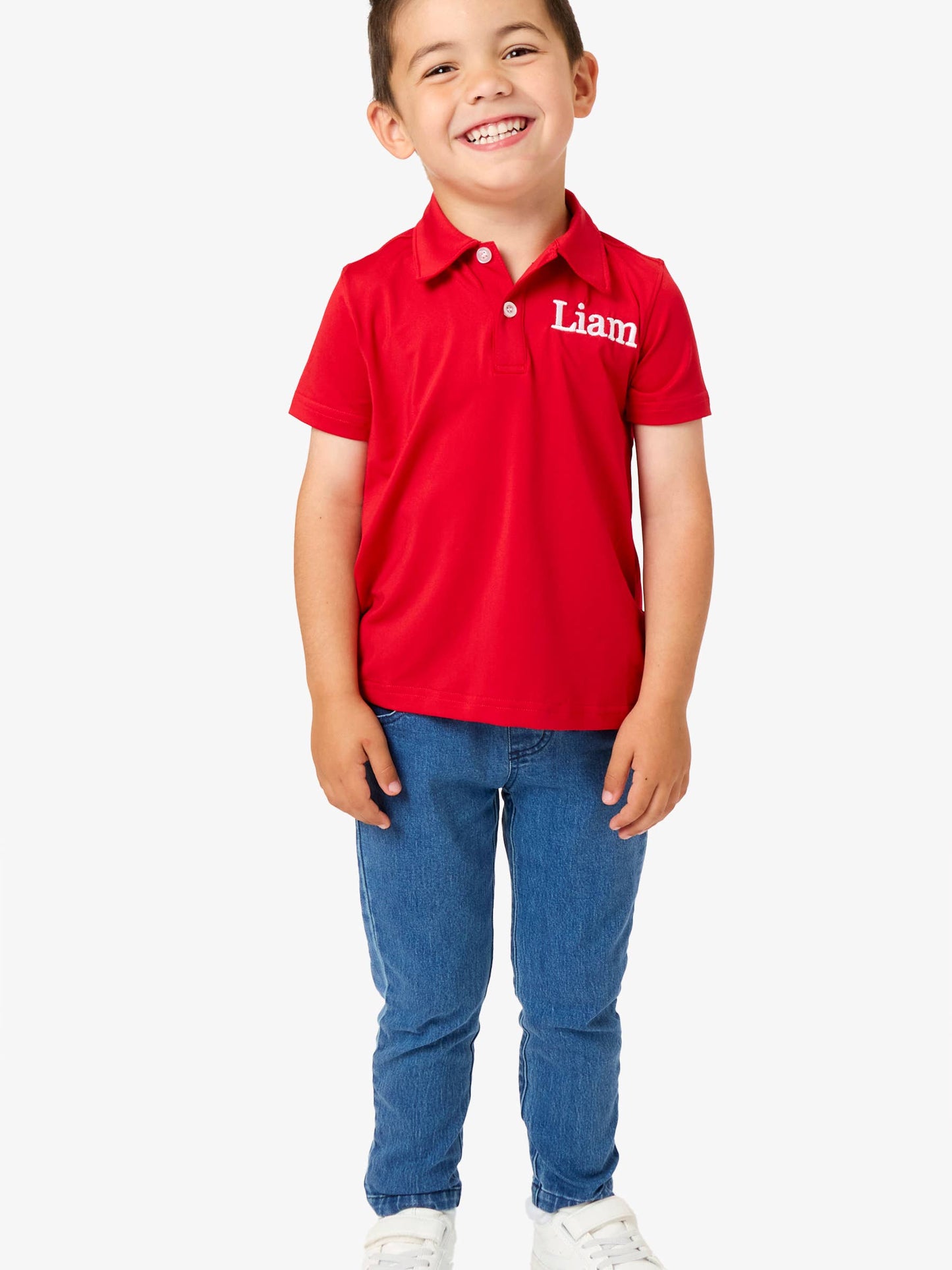 Boys Medium Wash Stretch Denim Pull-on Jeans: Blue