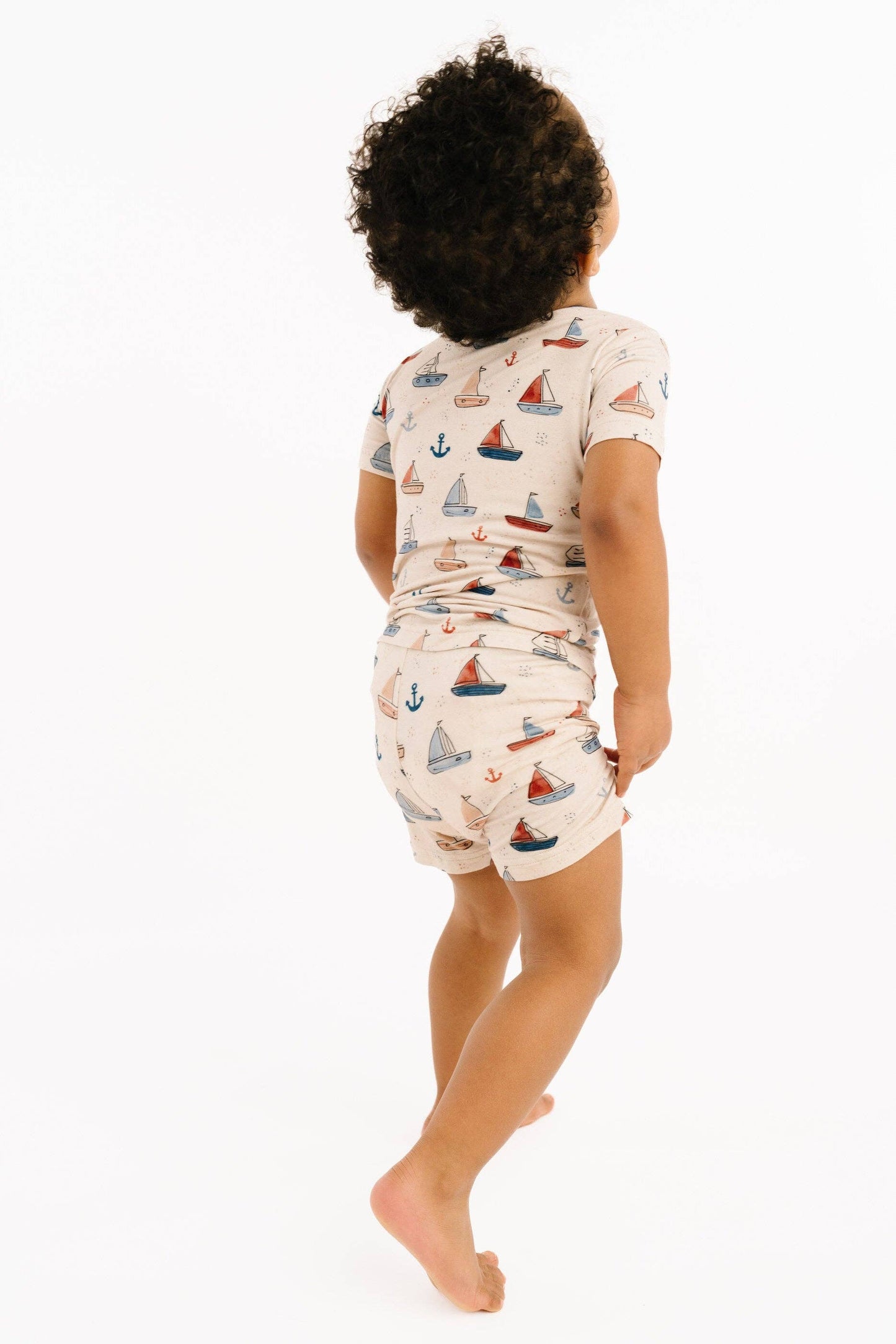 Nautical Sail Bamboo Shorts Set: 12-18M