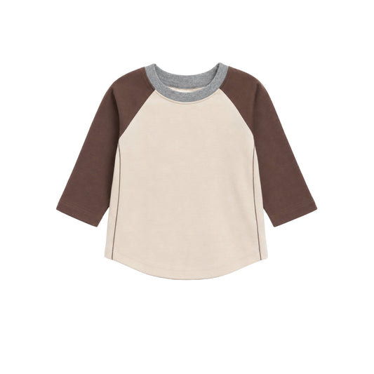 Louie Baseball Tee - Ivory/Chestnut