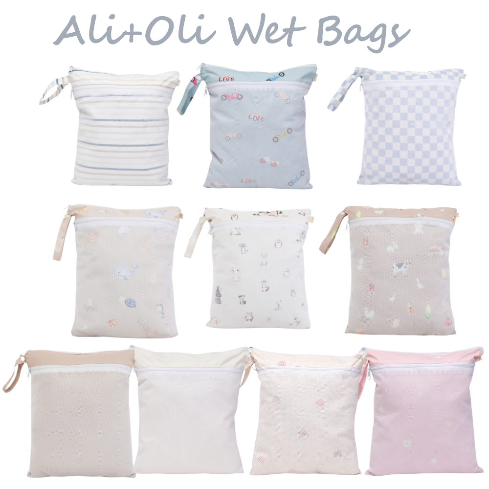 Dual-Compartment Wet/Dry Bag with Mesh Pocket (Taupe)