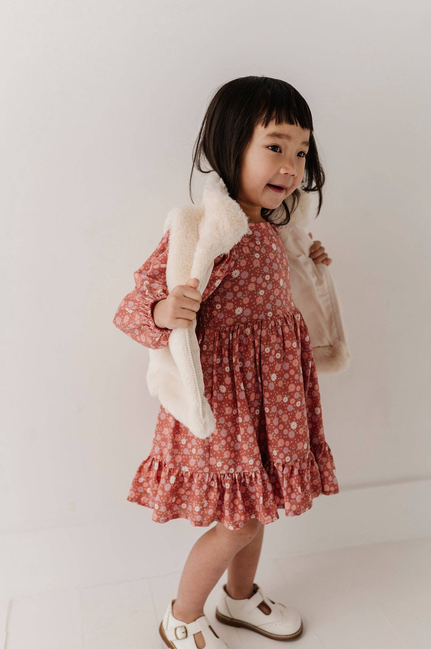 Babysprouts Girl's Fur Vest: Cream