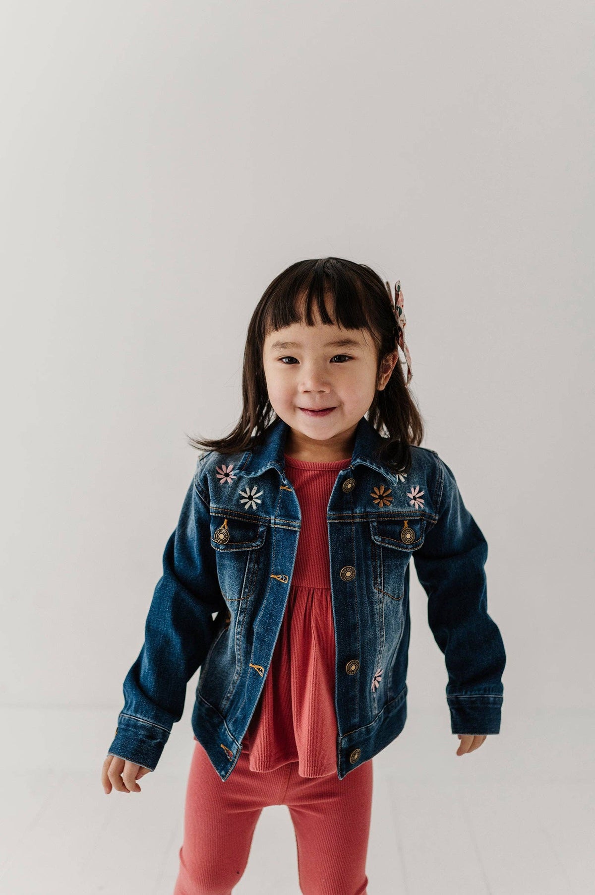 Babysprouts Girl's Denim Jacket: Dark Blue Wash