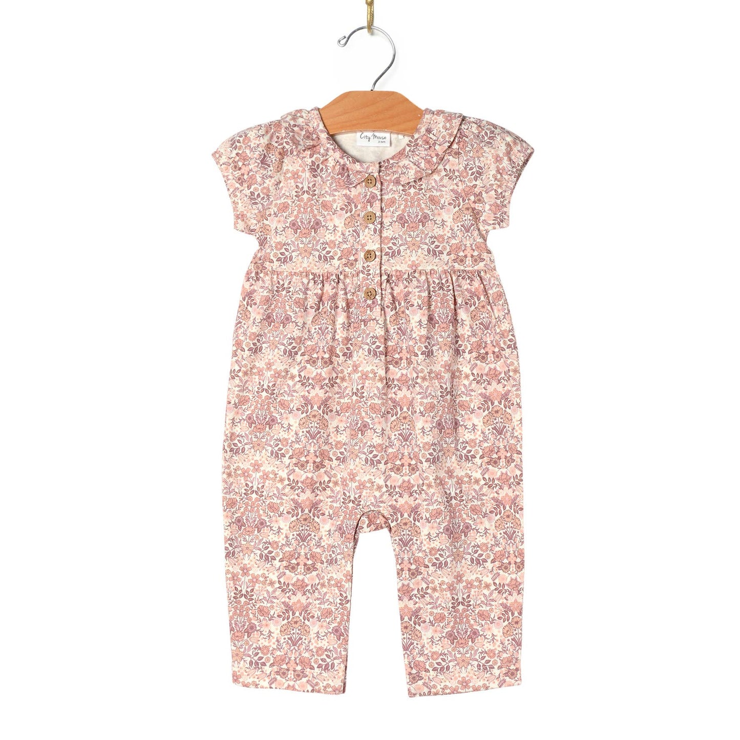 Baby Spring Frill Collar Romper- Spring Bouquet: 9-12M