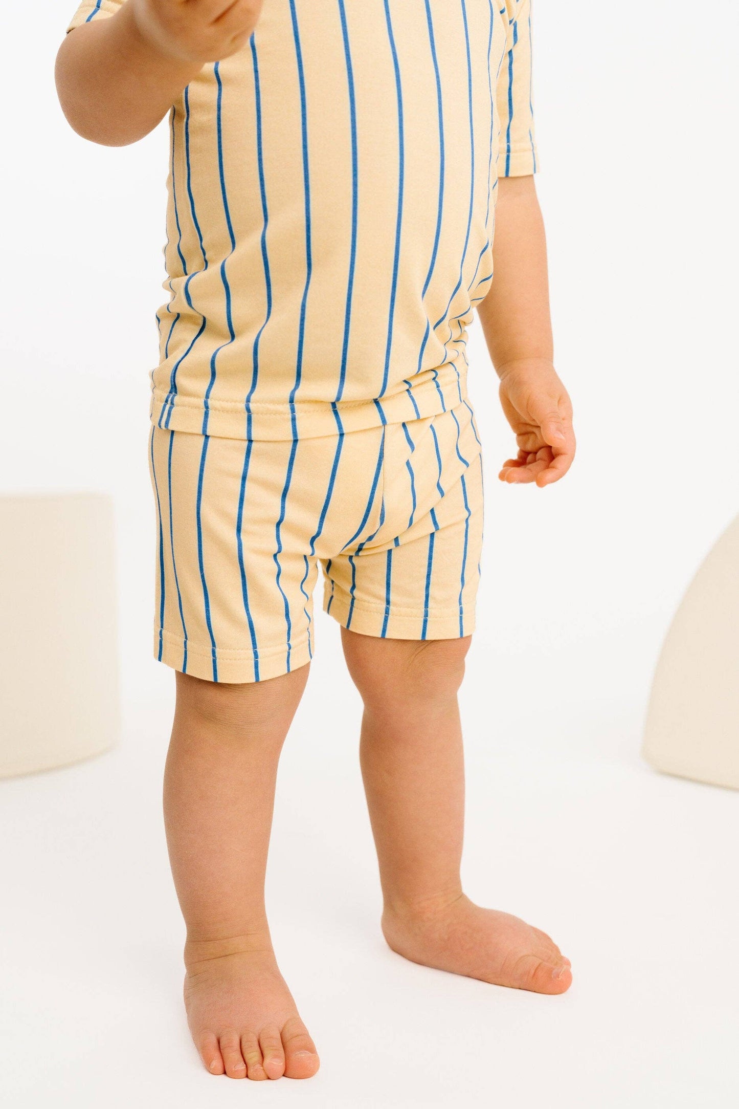 Vintage Stripe Bamboo Shorts Set: 3T