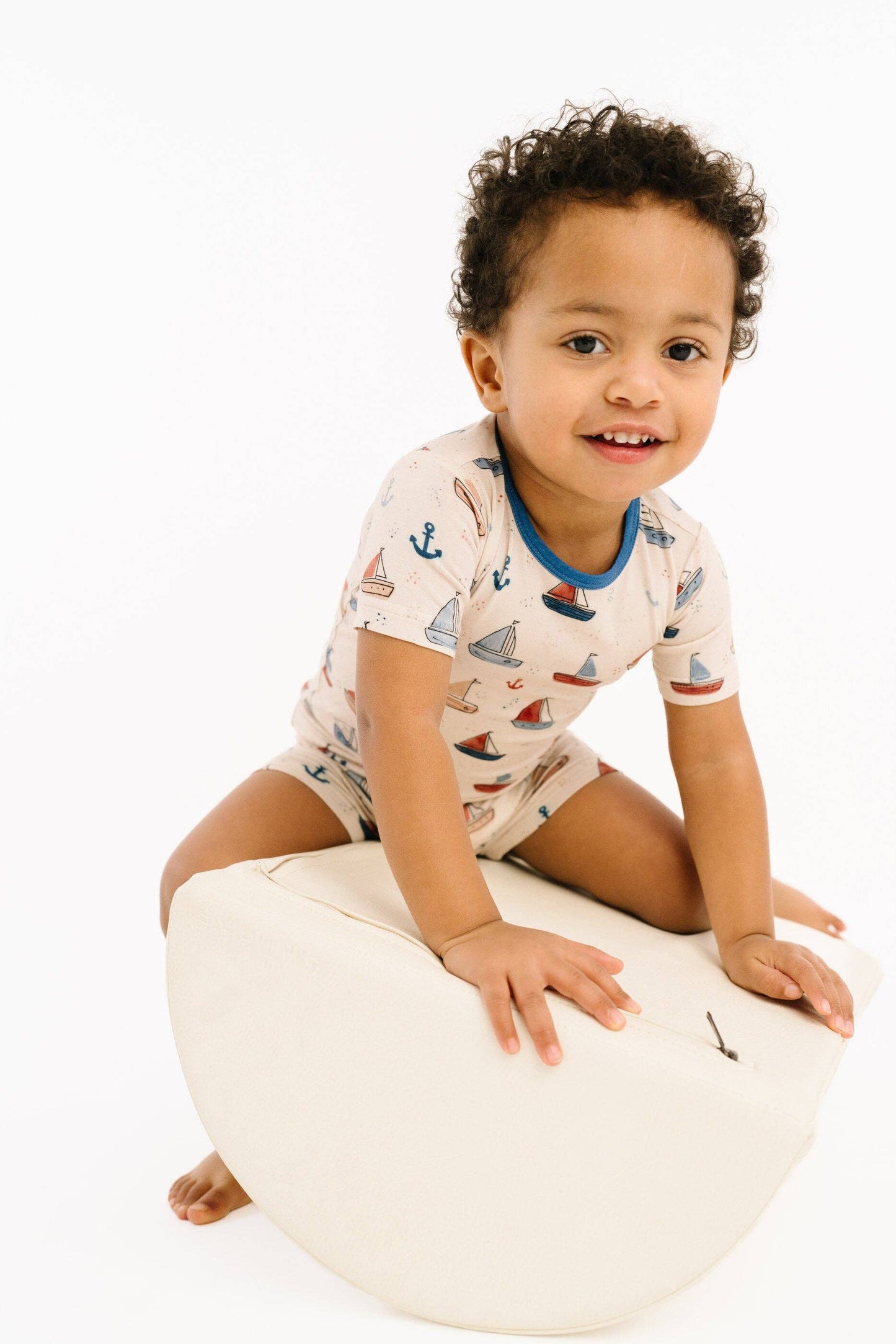 Nautical Sail Bamboo Shorts Set: 5T