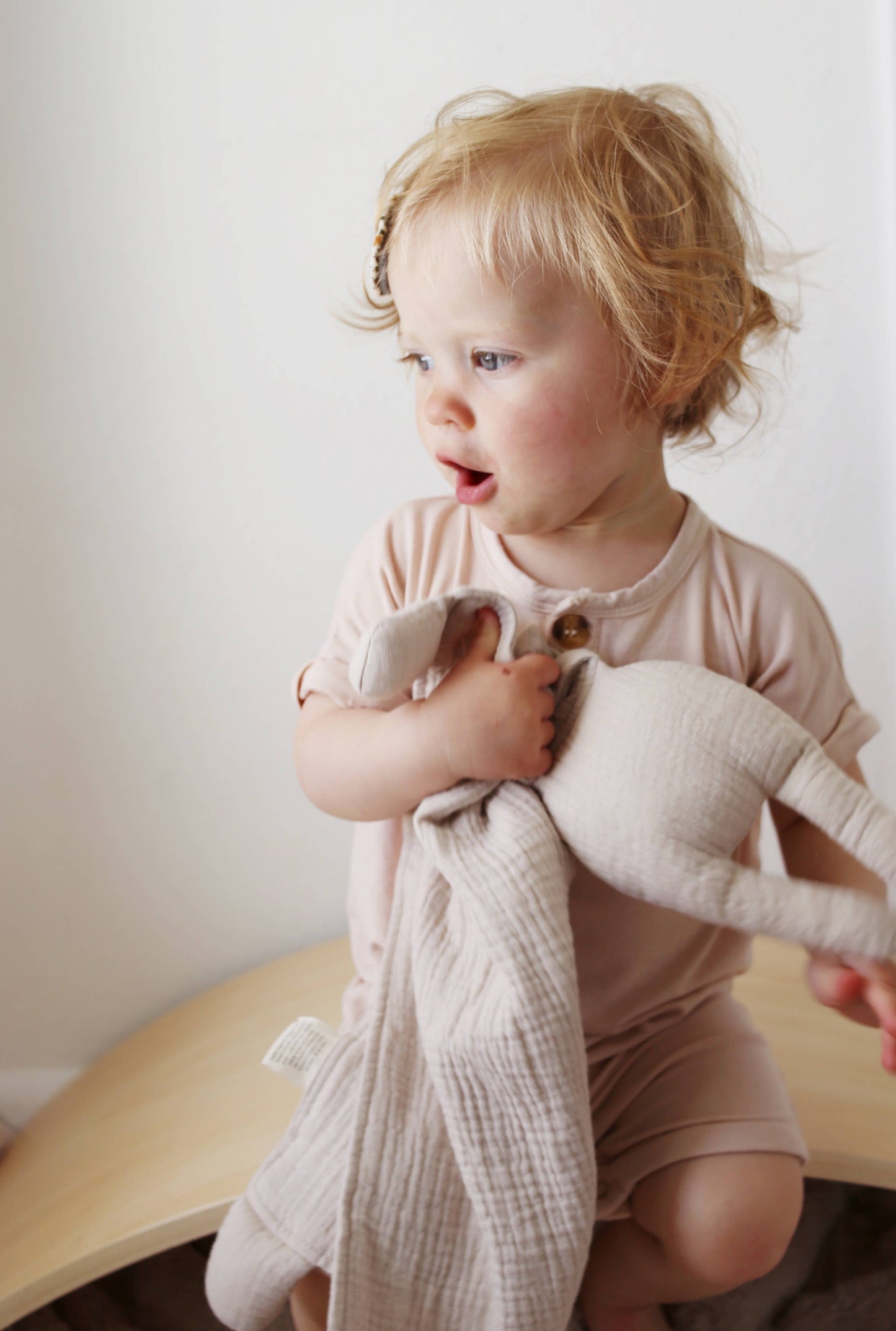 Organic Cotton Muslin Natural Sand Bunny Lovey Blanket