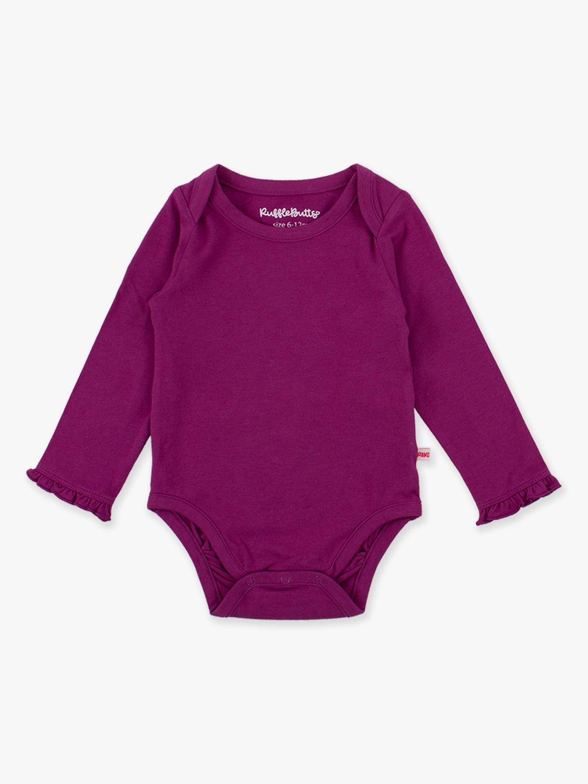 Baby Girls Plum Tart Knit Long Sleeve Ruffle Bodysuit