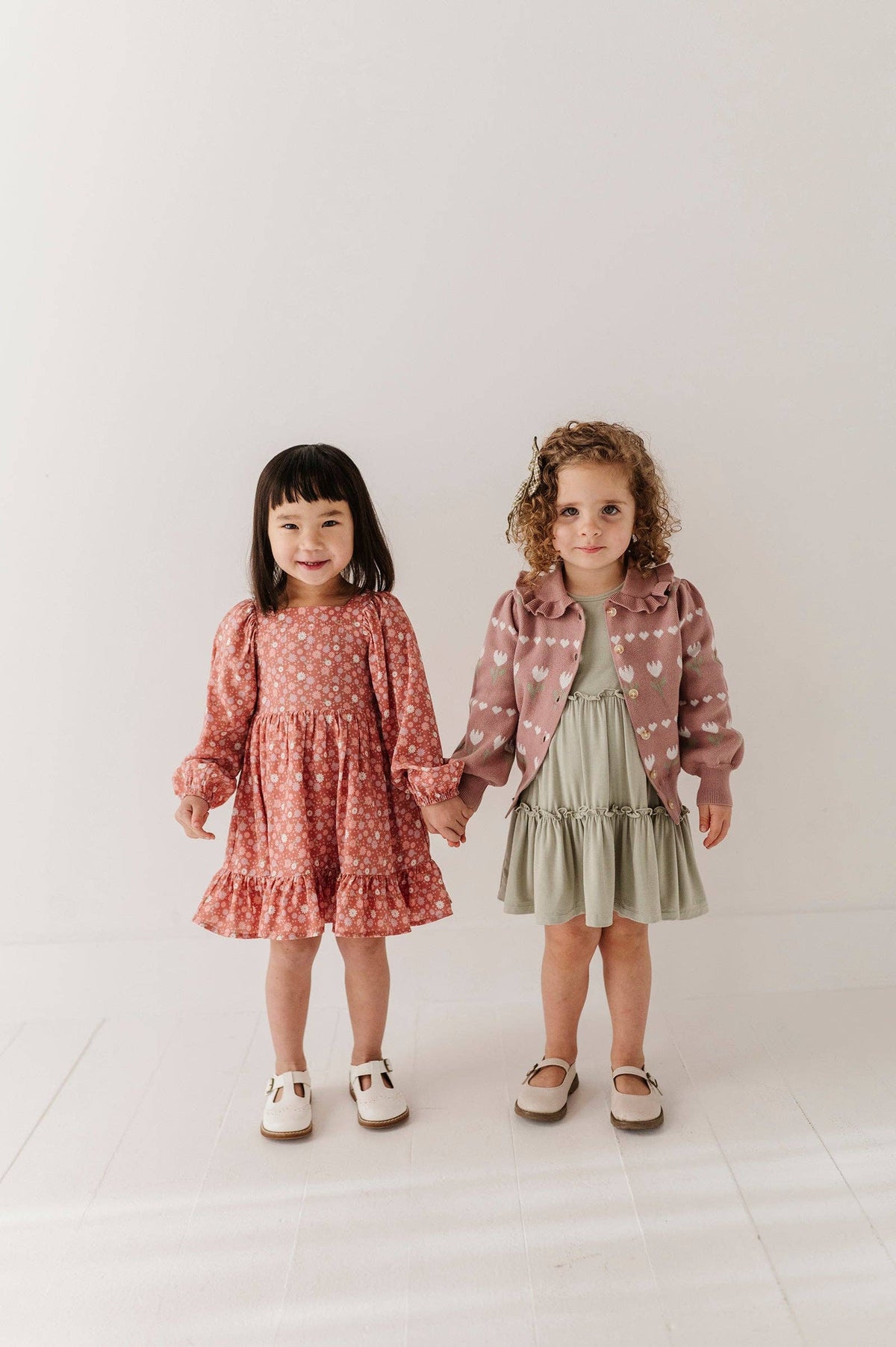 Babysprouts Girl's Long Sleeve Viscose Dress: Tiny Petals
