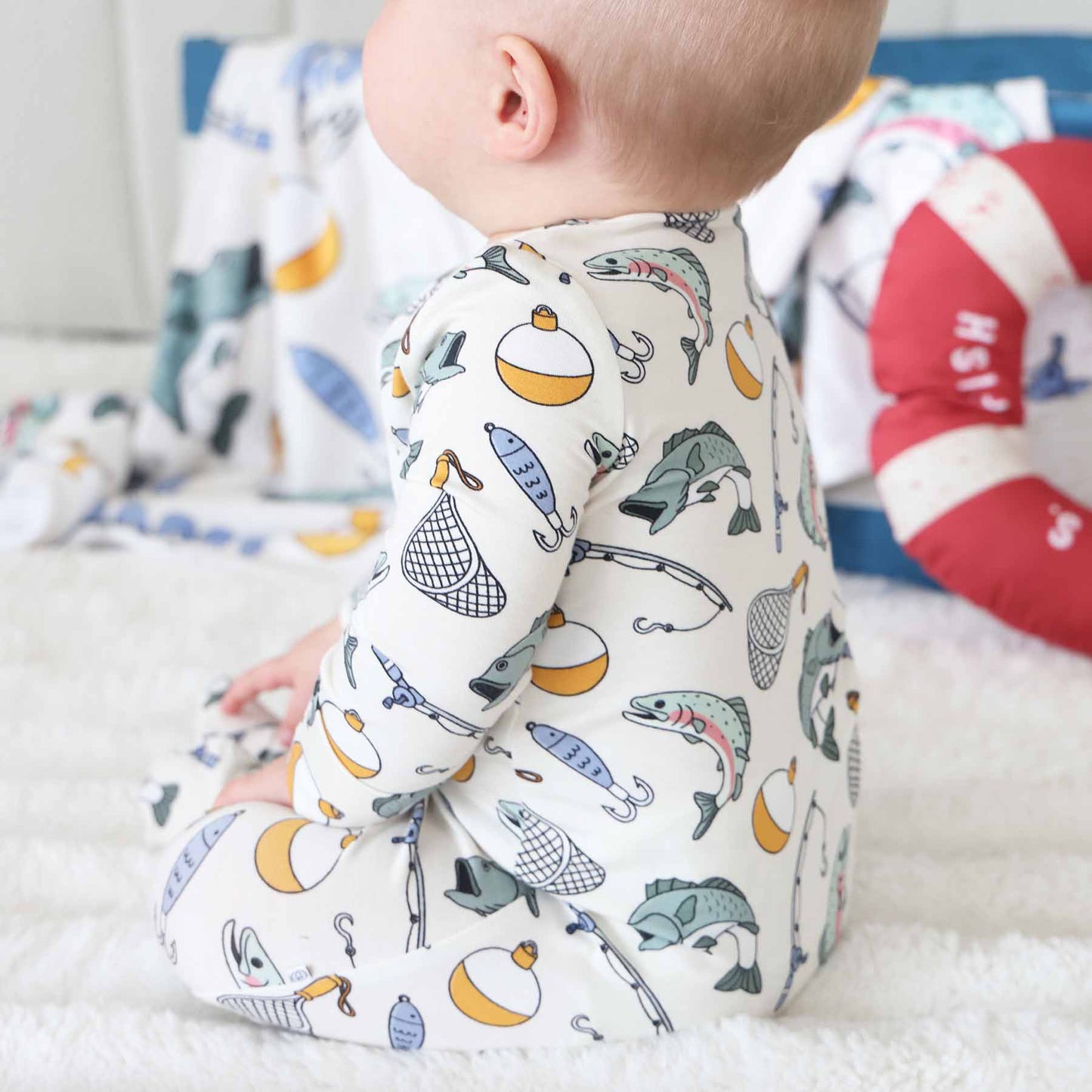 Catch of the Day Zipper Footie: 6-12 months