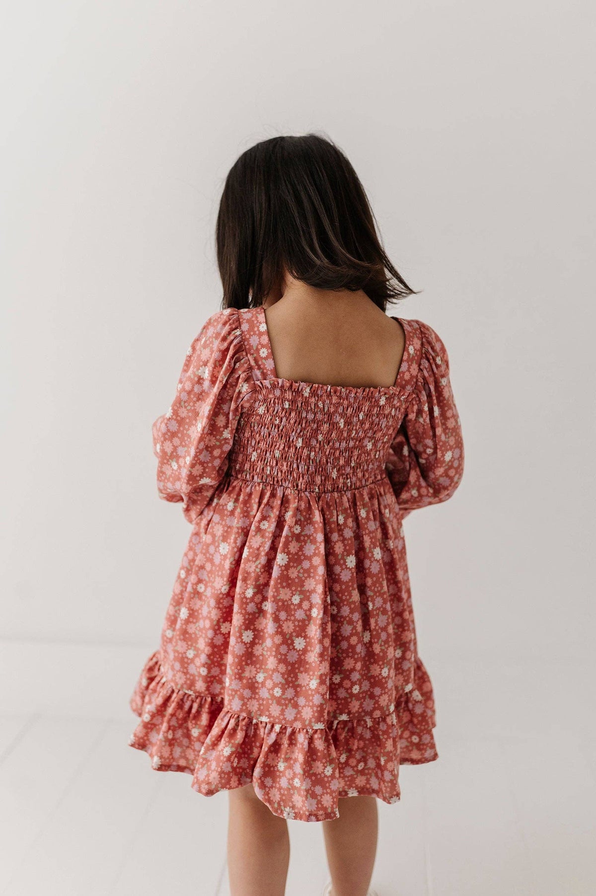 Babysprouts Girl's Long Sleeve Viscose Dress: Tiny Petals