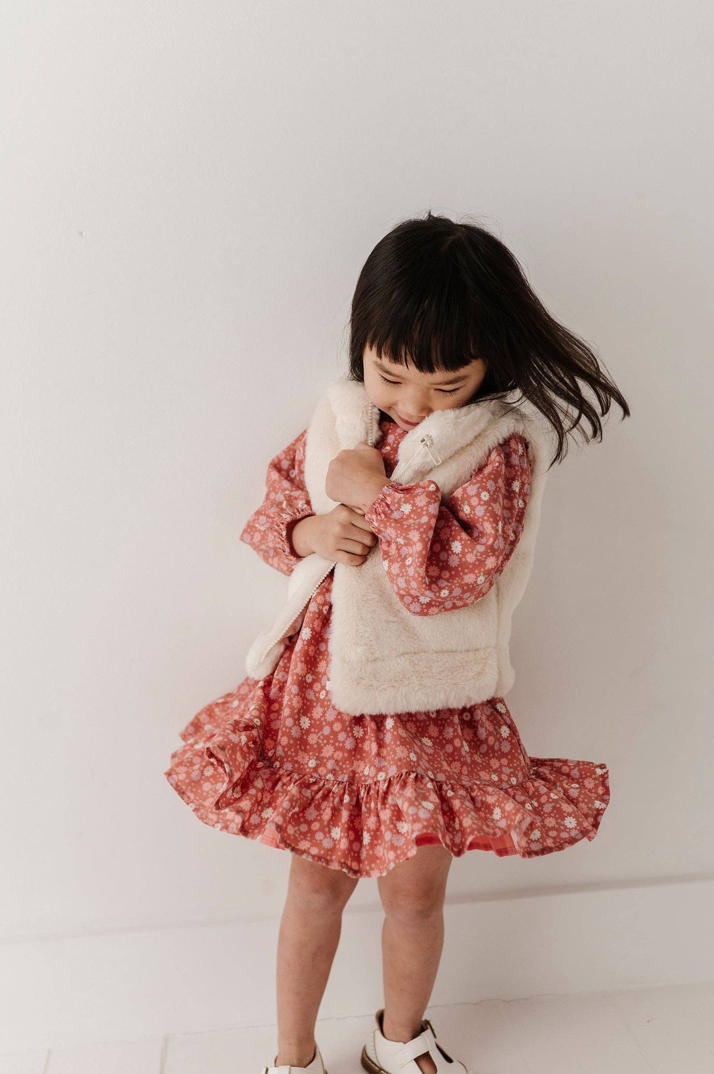 Babysprouts Girl's Fur Vest: Cream