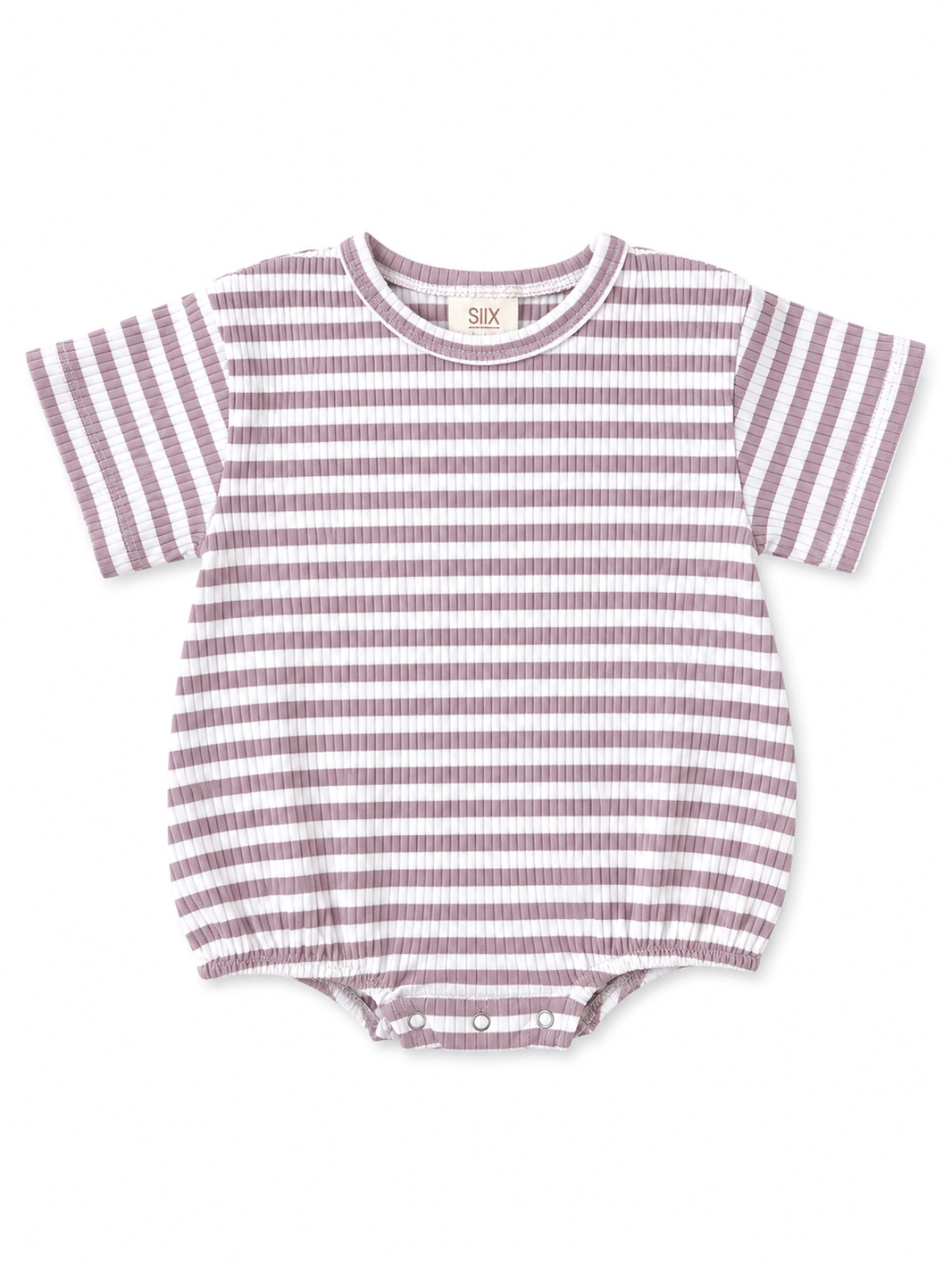 Violet Stripe / Ribbed T-Shirt Bubble