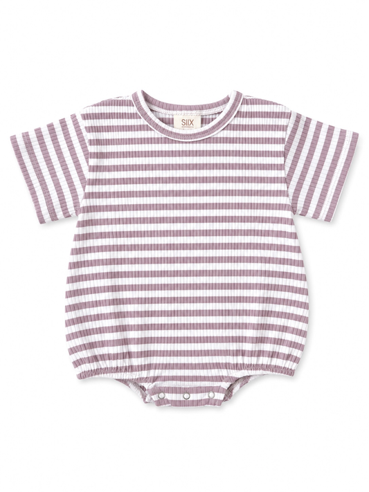 Violet Stripe / Ribbed T-Shirt Bubble