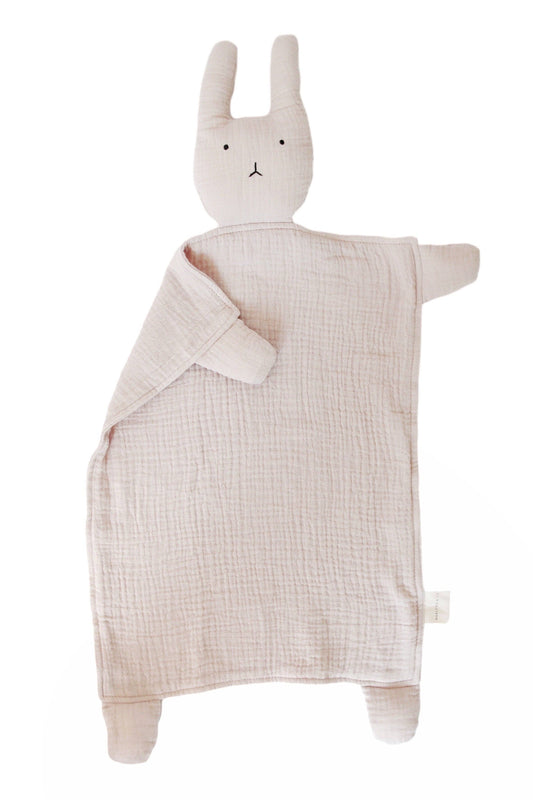 Organic Cotton Muslin Natural Sand Bunny Lovey Blanket