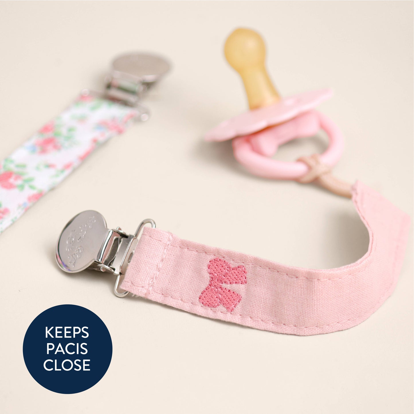 Itzy Clip™ - Fabric Pacifier Strap: Bow