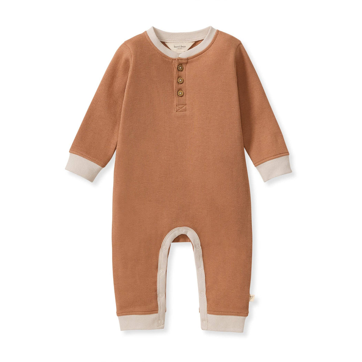 Henley Baby Boy Camel Jumpsuit