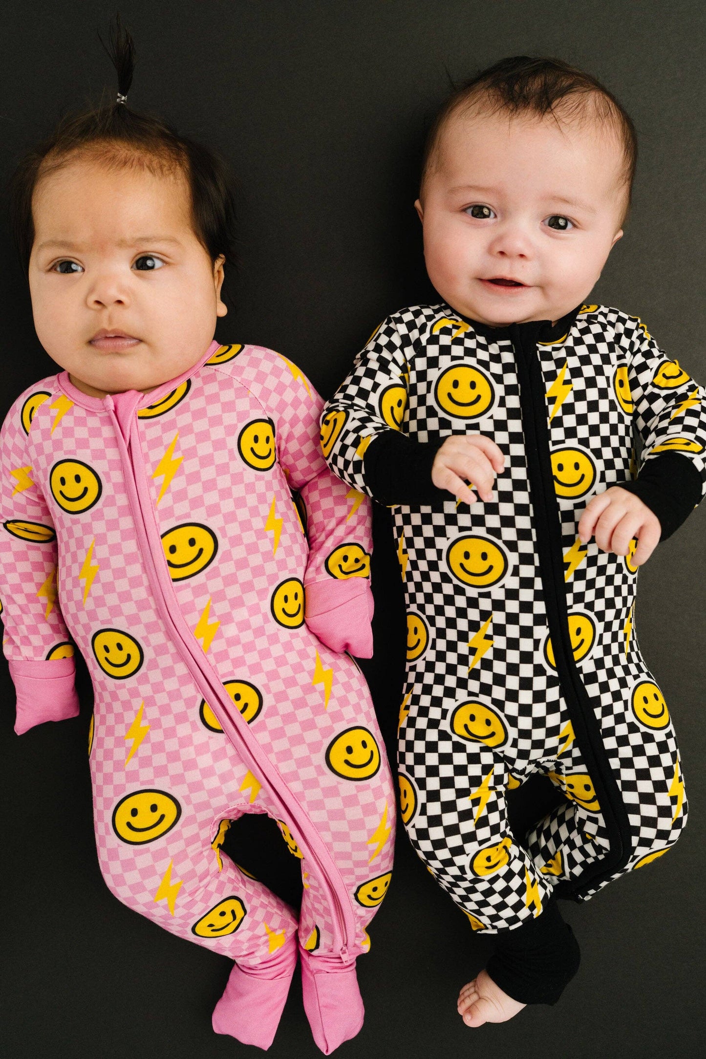 Black Bolt Check Bamboo Sleeper: Newborn