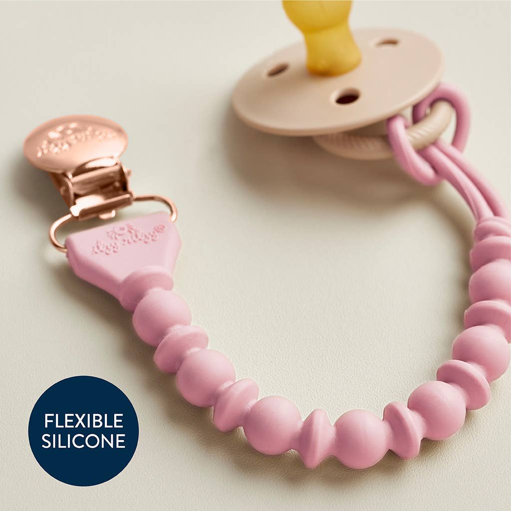 Itzy Paci Strap™ Silicone One-Piece Pacifier Clips: Blue Beaded
