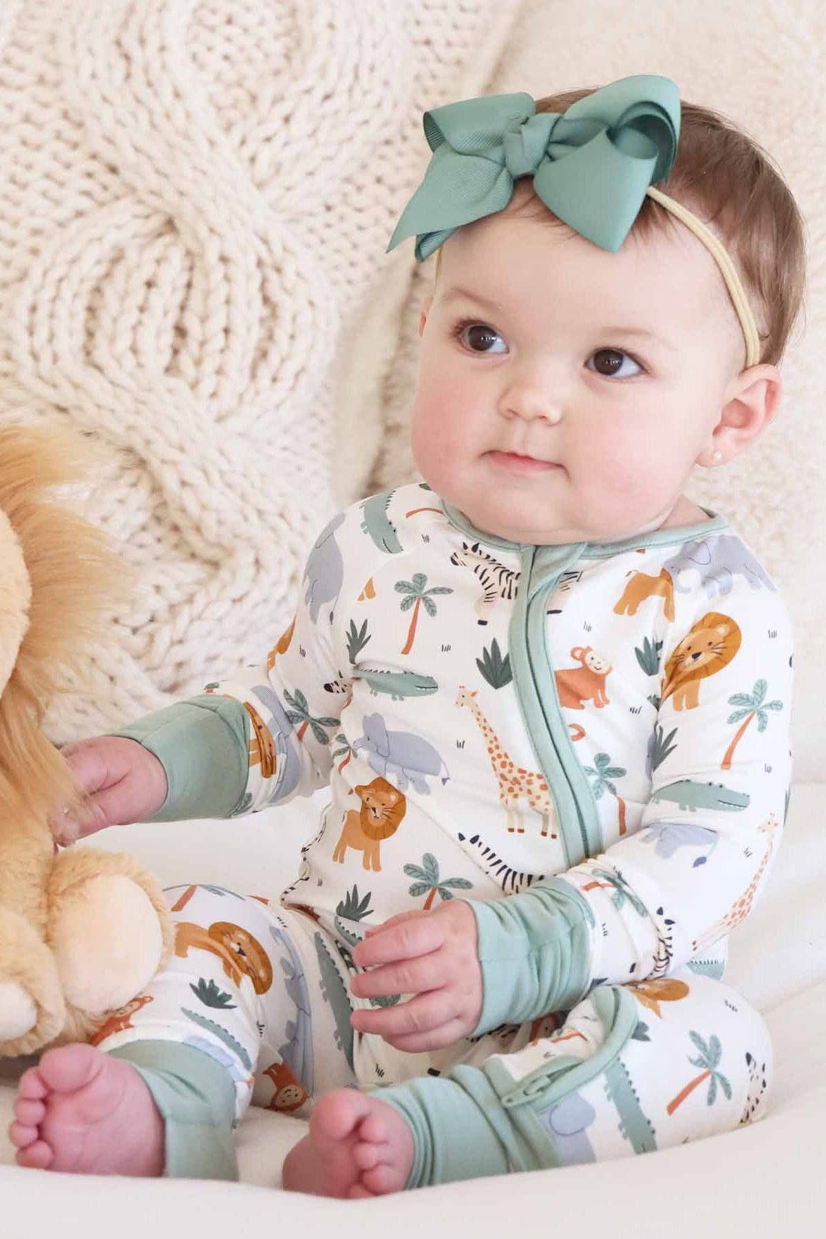 Safari Snuggles Convertible Zip Romper: 3-6 months