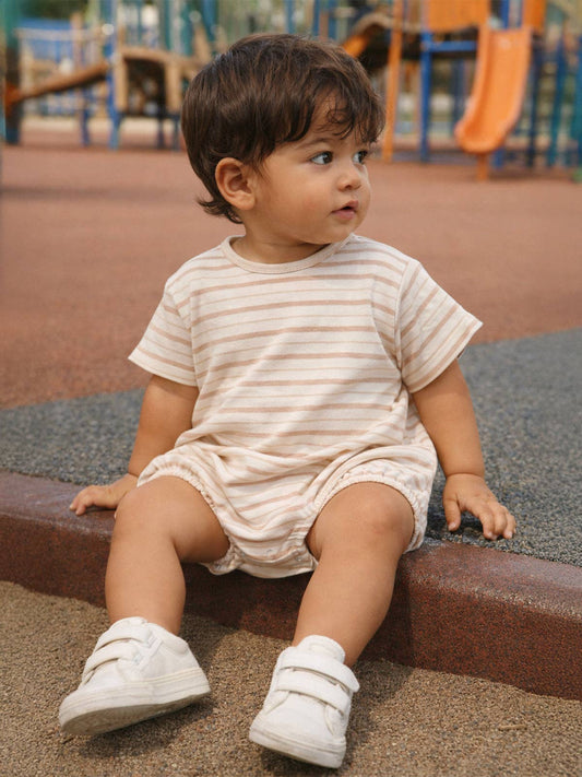 Biscuit Mixed Stripe / Organic T-Shirt Bubble